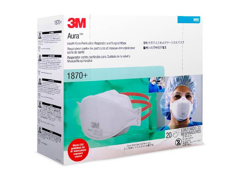 N95 Particulate Respirator Mask 3M Aura 1870+ BX/20